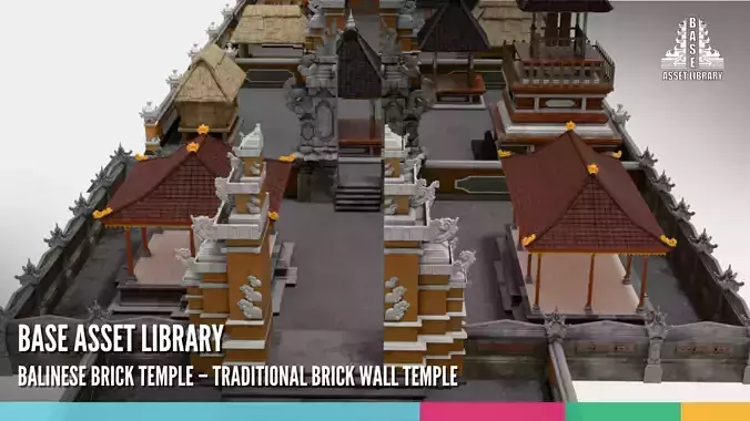 Balinese Brick Temple Traditional Brick Wall Temple