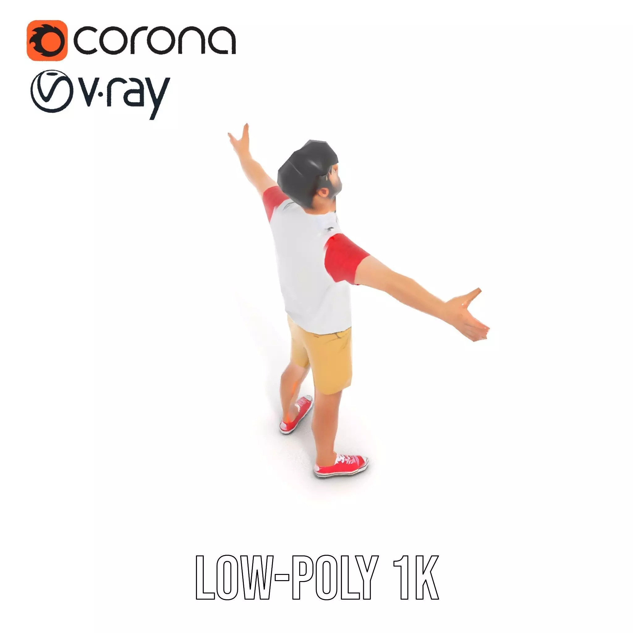 Casual Summer Outfit model pack Low-poly 3D model_7