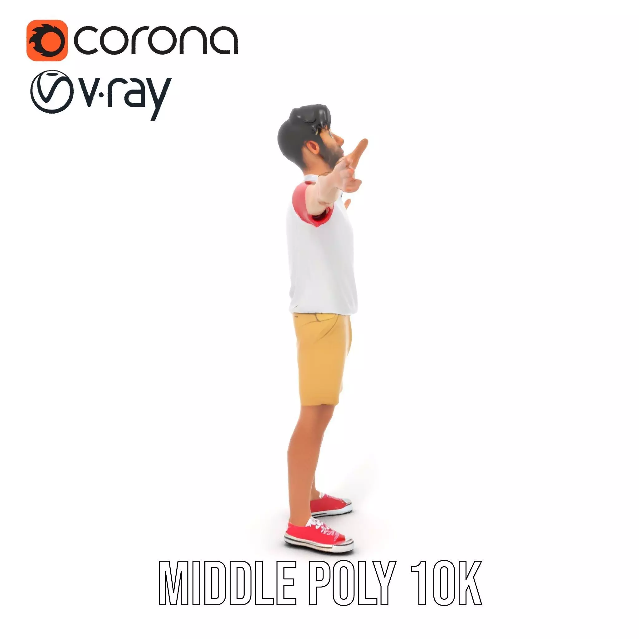 Casual Summer Outfit model pack Low-poly 3D model_10