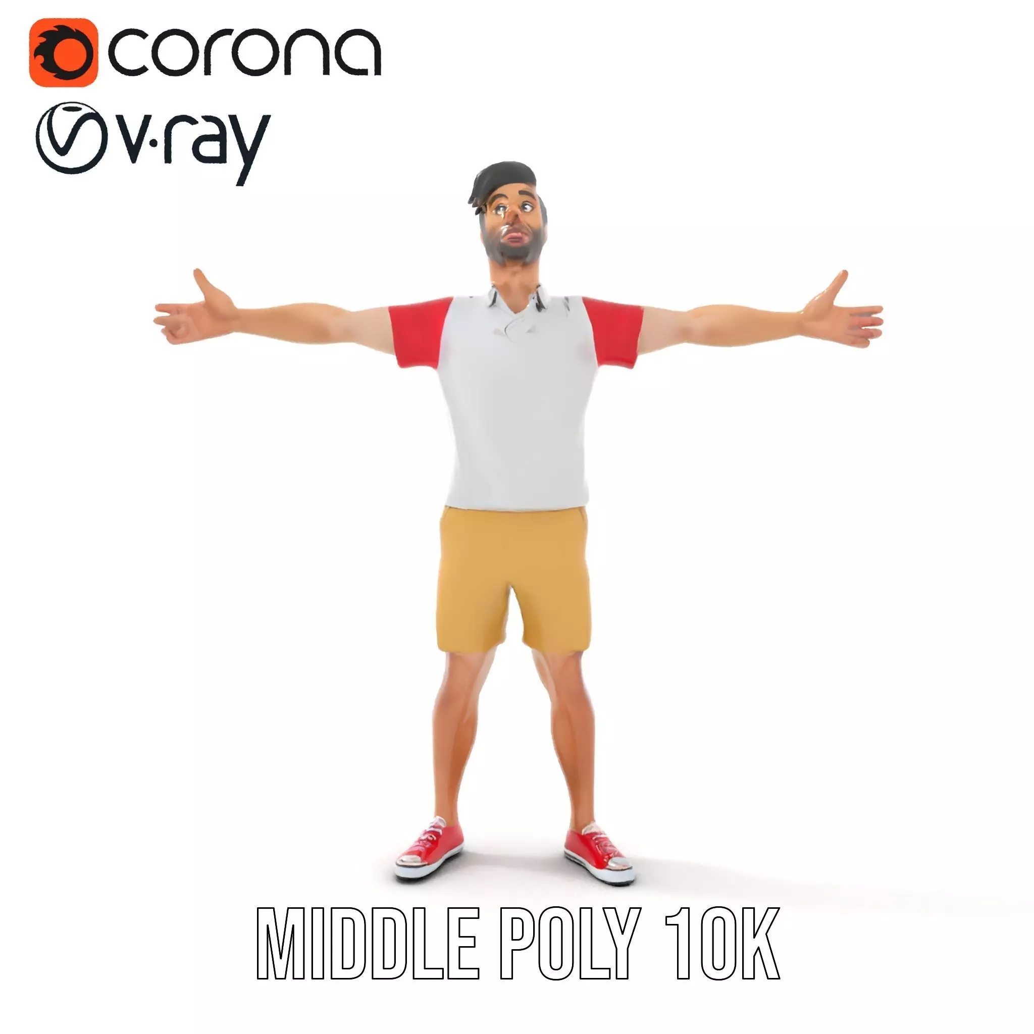 Casual Summer Outfit model pack Low-poly 3D model_6