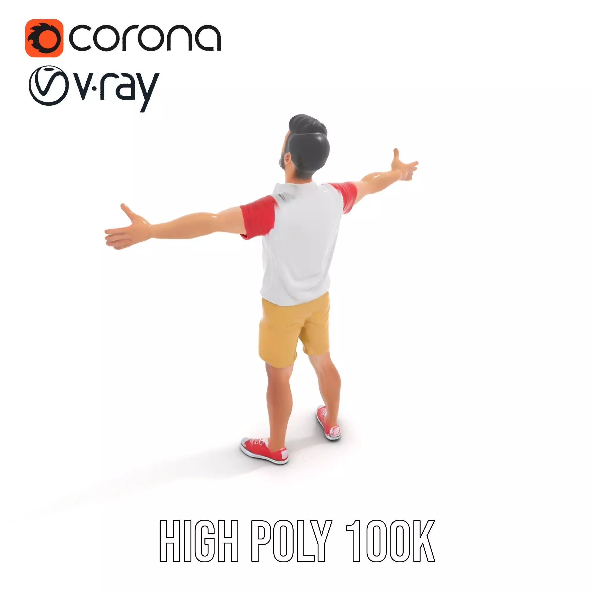 Casual Summer Outfit model pack Low-poly 3D model_9