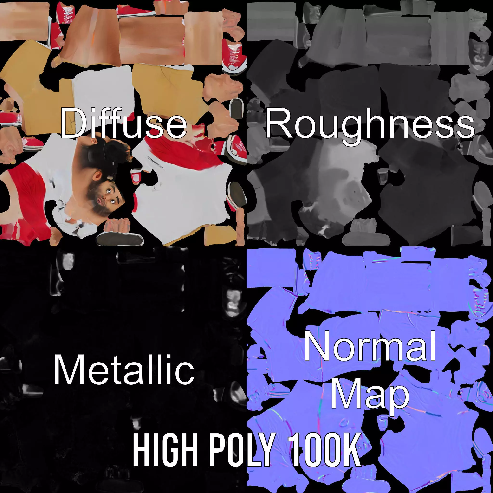 Casual Summer Outfit model pack Low-poly 3D model_3