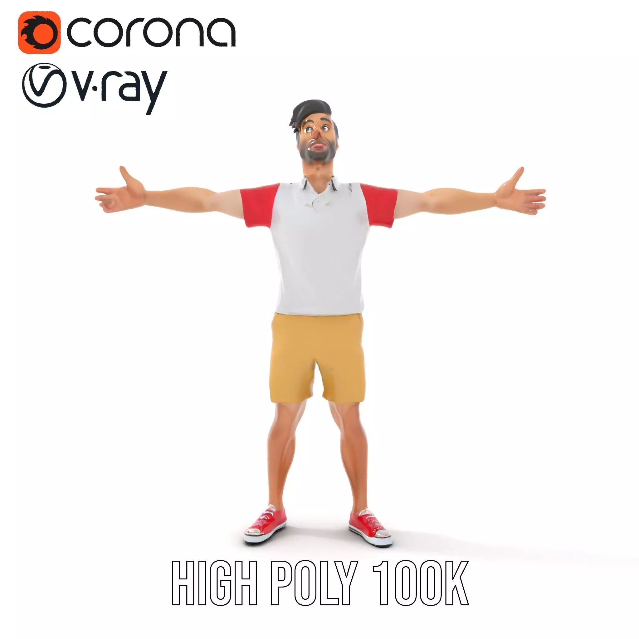 Casual Summer Outfit model pack Low-poly 3D model_12