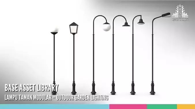 Lampu Taman Modular Outdoor Garden Lighting 3D model