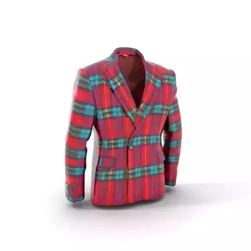 Tartan Wool Blazer model pack Low-poly 3D model