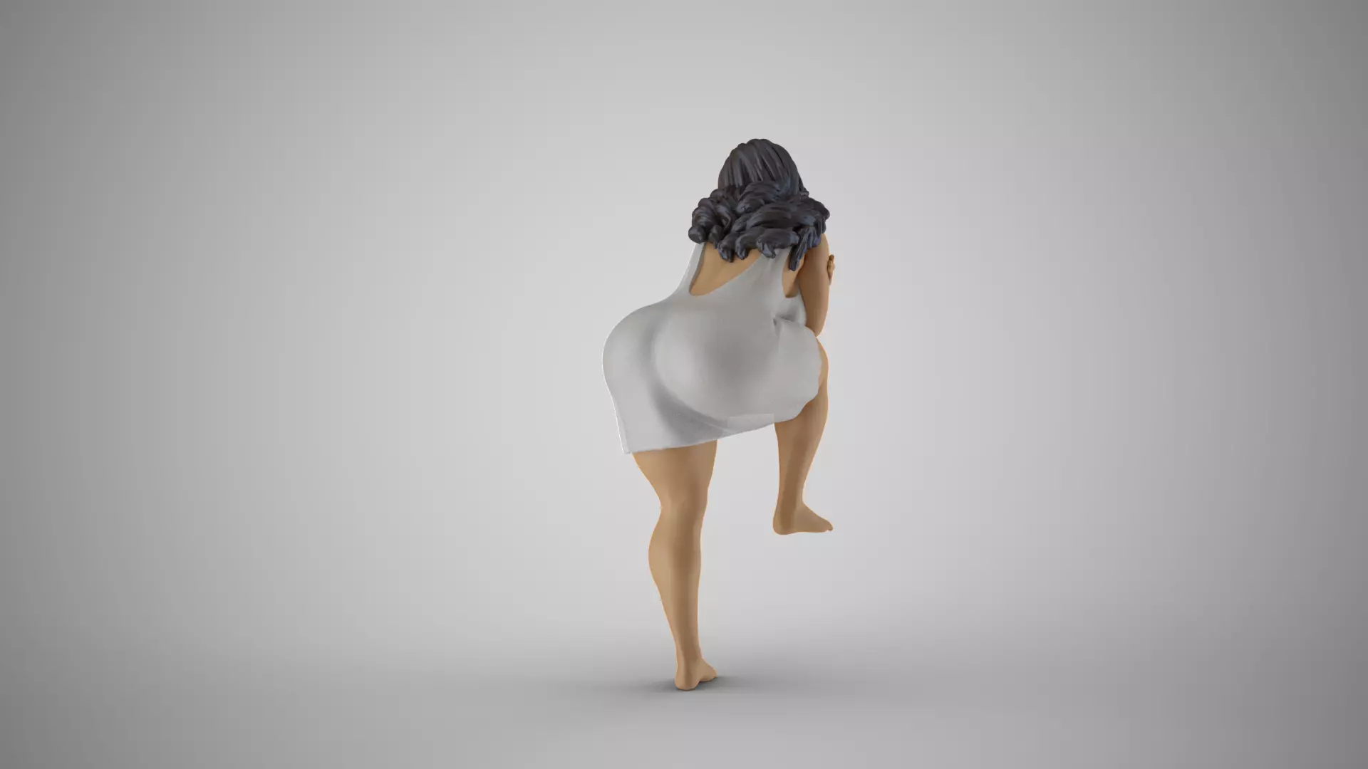 Crouching Woman Figure 3D print model_7