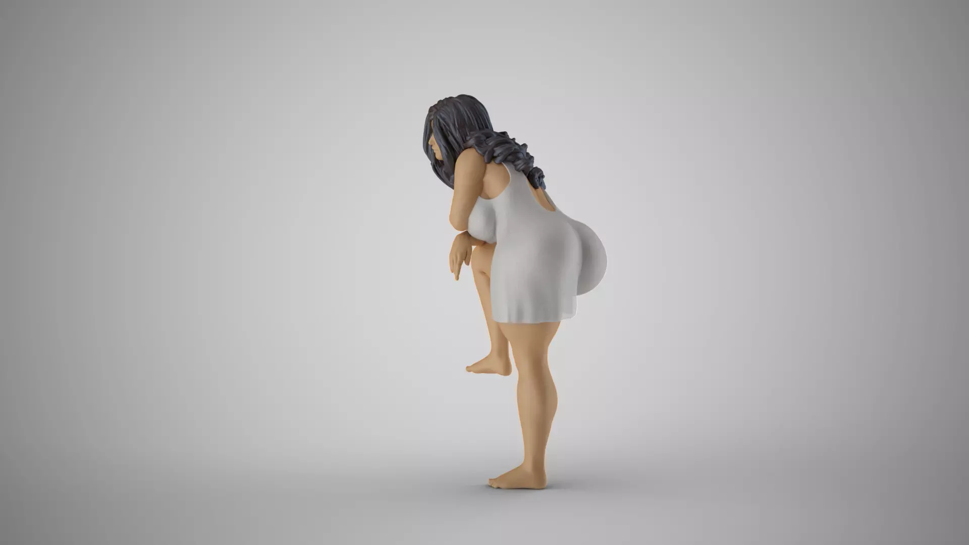 Crouching Woman Figure 3D print model_9