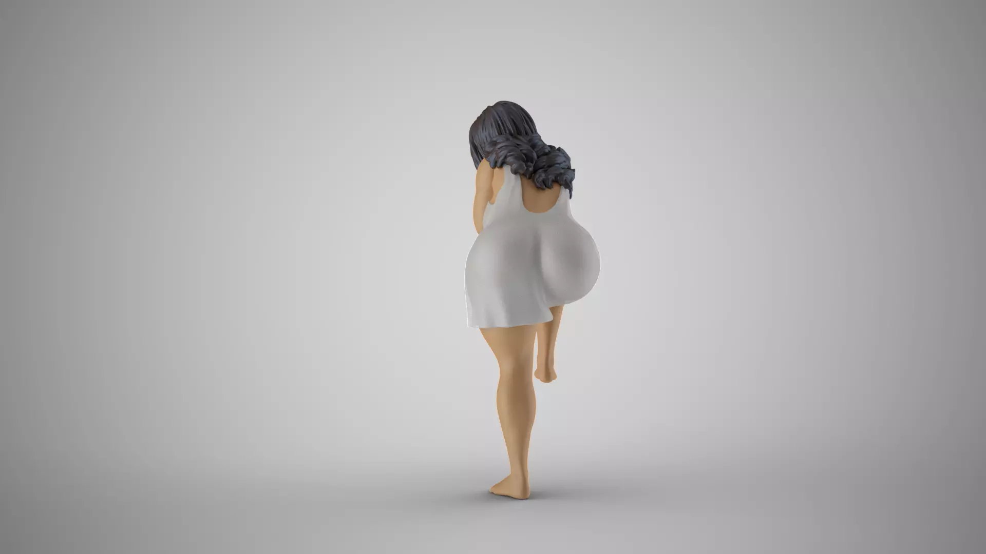 Crouching Woman Figure 3D print model_8