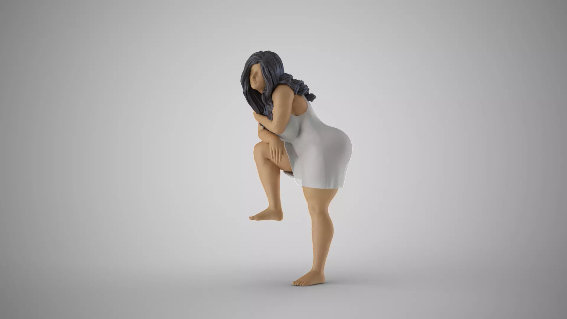 Crouching Woman Figure 3D print model_10