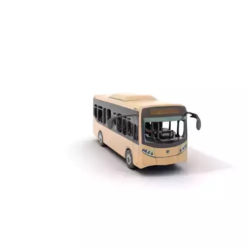 Beige City Bus model pack Low-poly 3D model