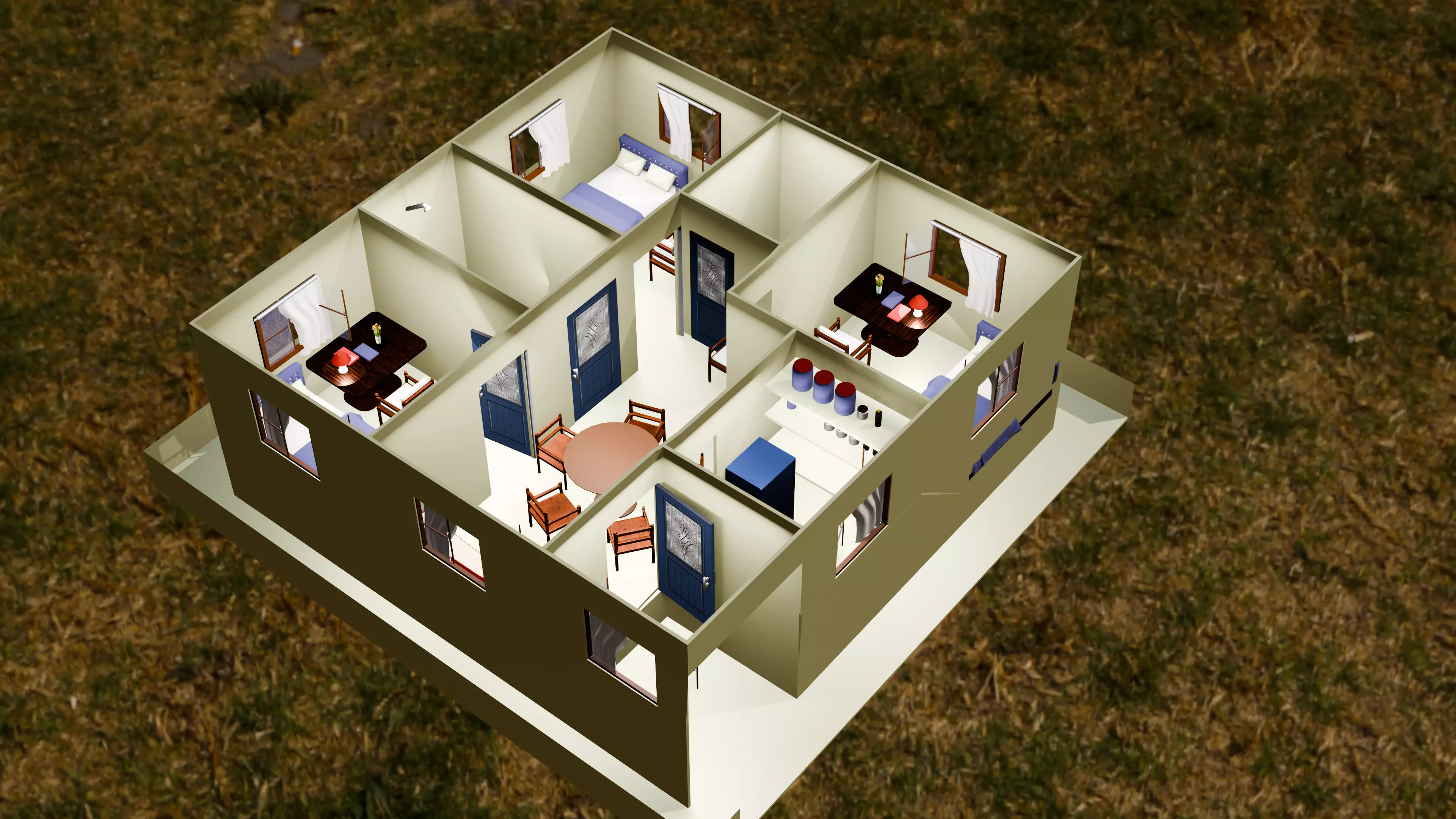 Modern Home Pack And Low Poly House Collection Low-poly 3D model_33