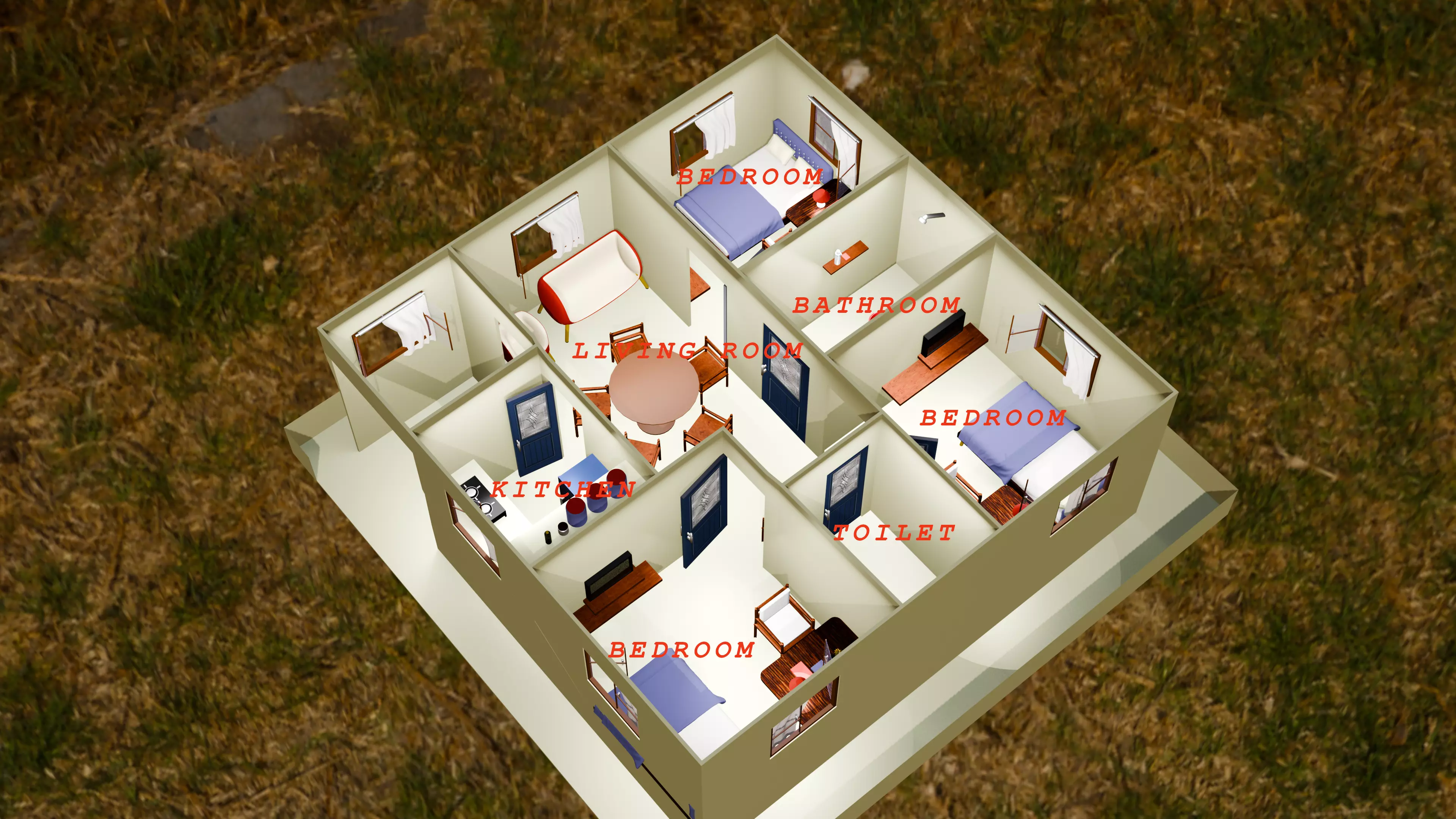 Modern Home Pack And Low Poly House Collection Low-poly 3D model_0