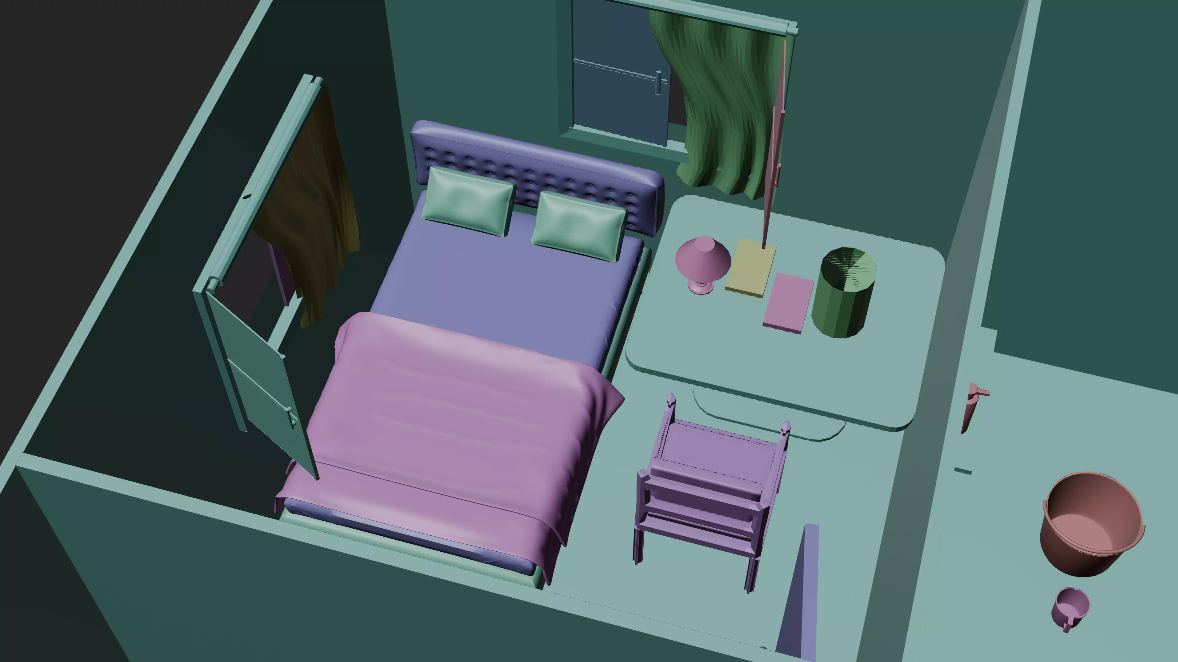 Modern Home Pack And Low Poly House Collection Low-poly 3D model_7