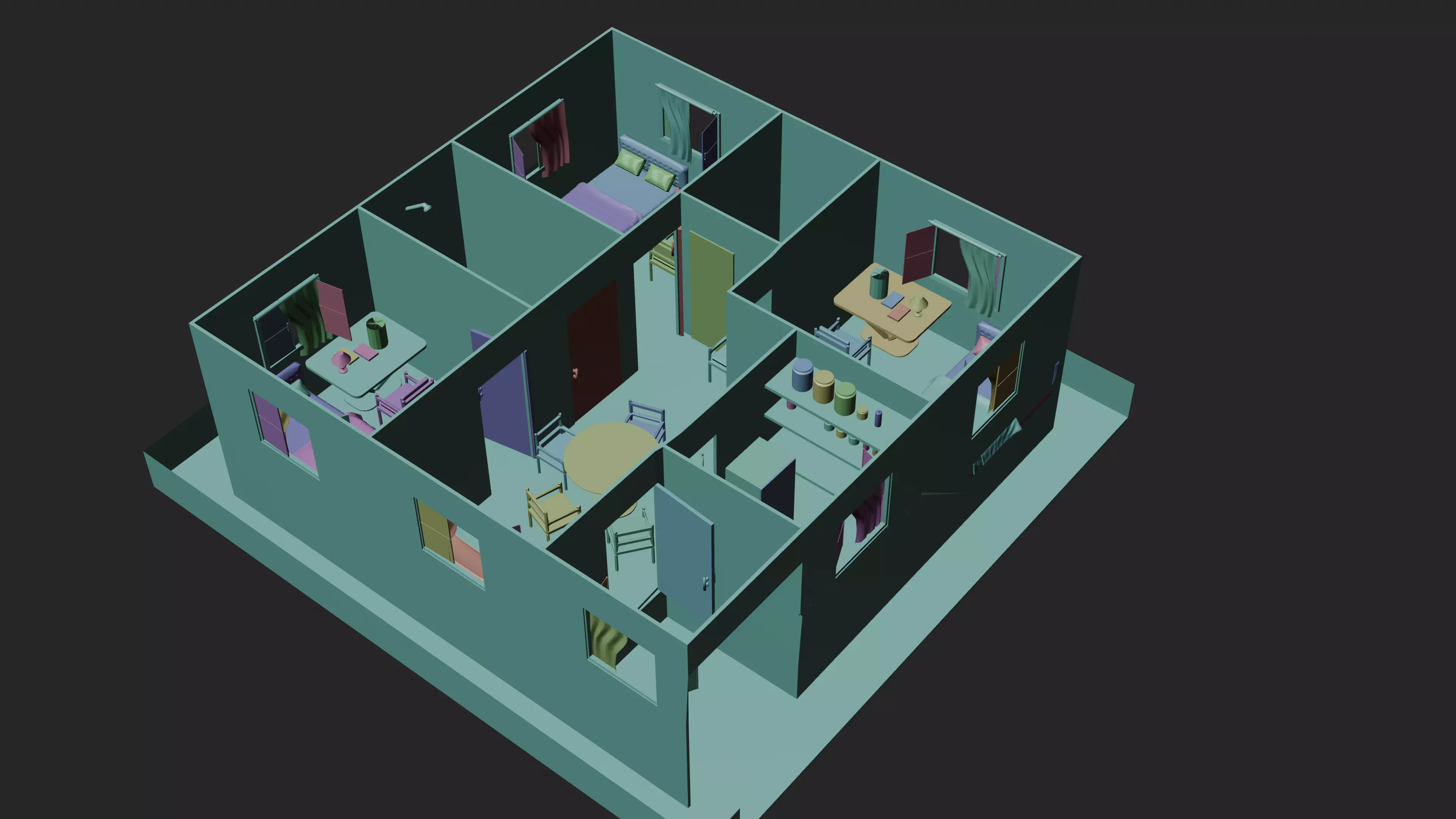 Modern Home Pack And Low Poly House Collection Low-poly 3D model_34