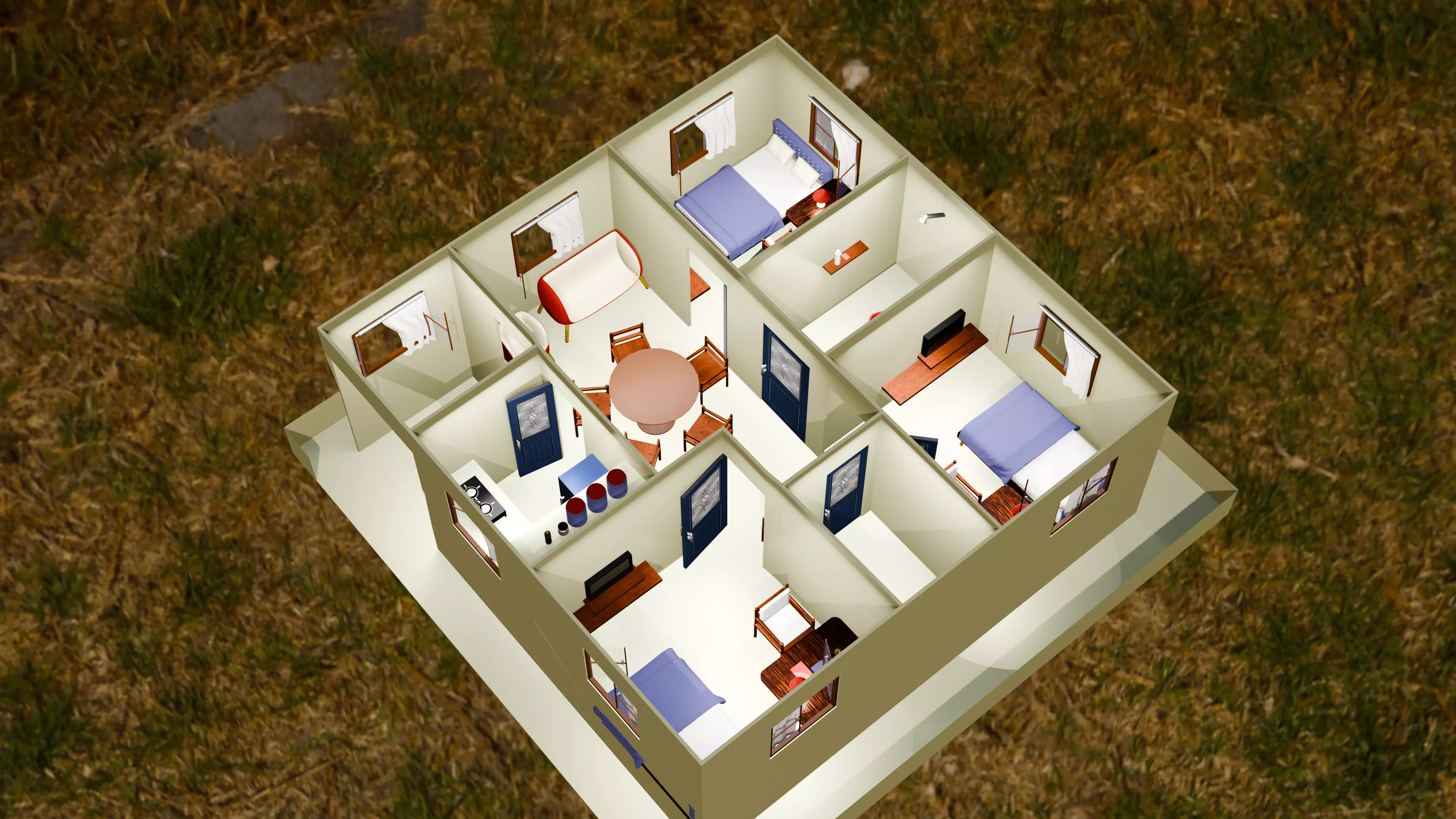 Modern Home Pack And Low Poly House Collection Low-poly 3D model_12