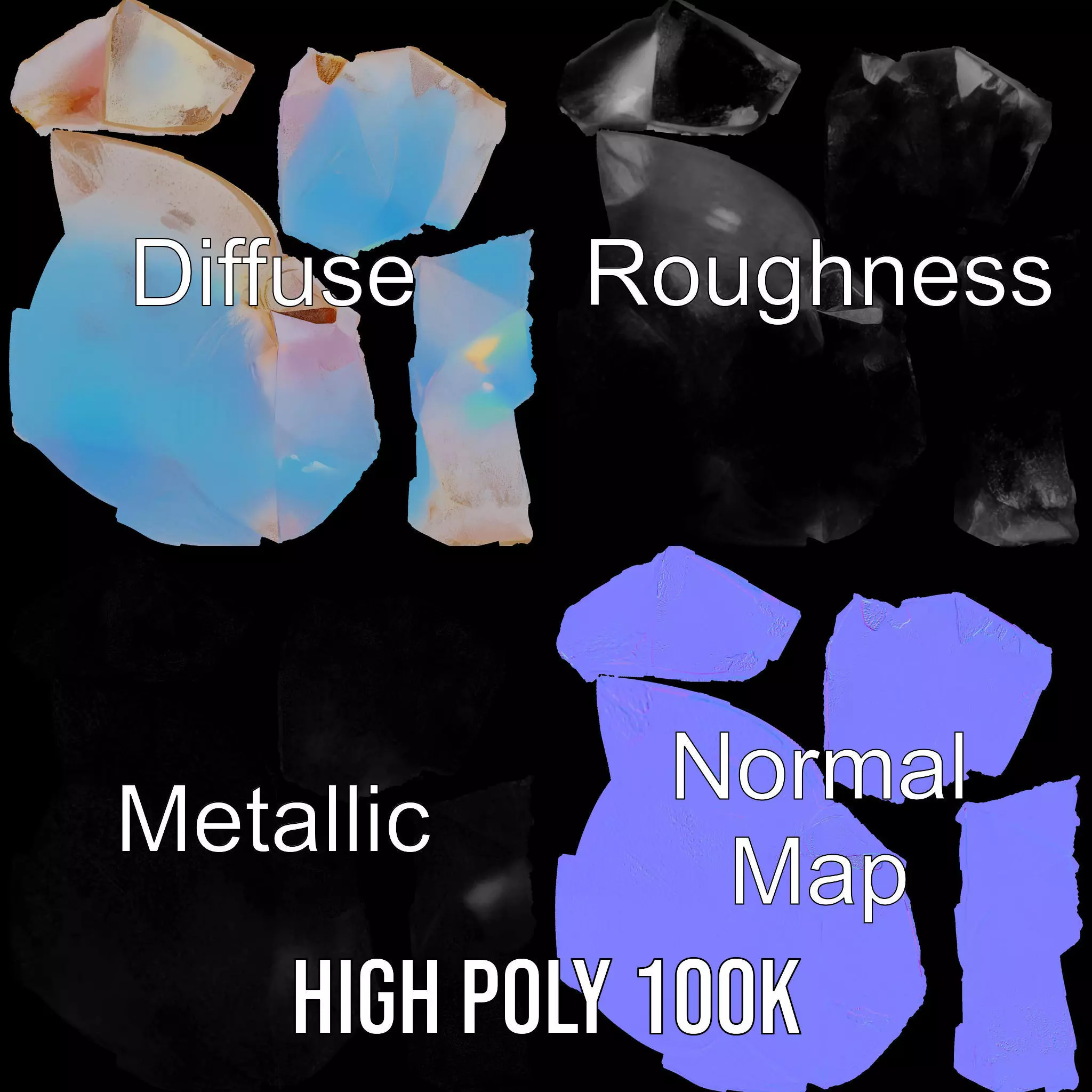 Iridescent Crystal Gem model pack Texture_3