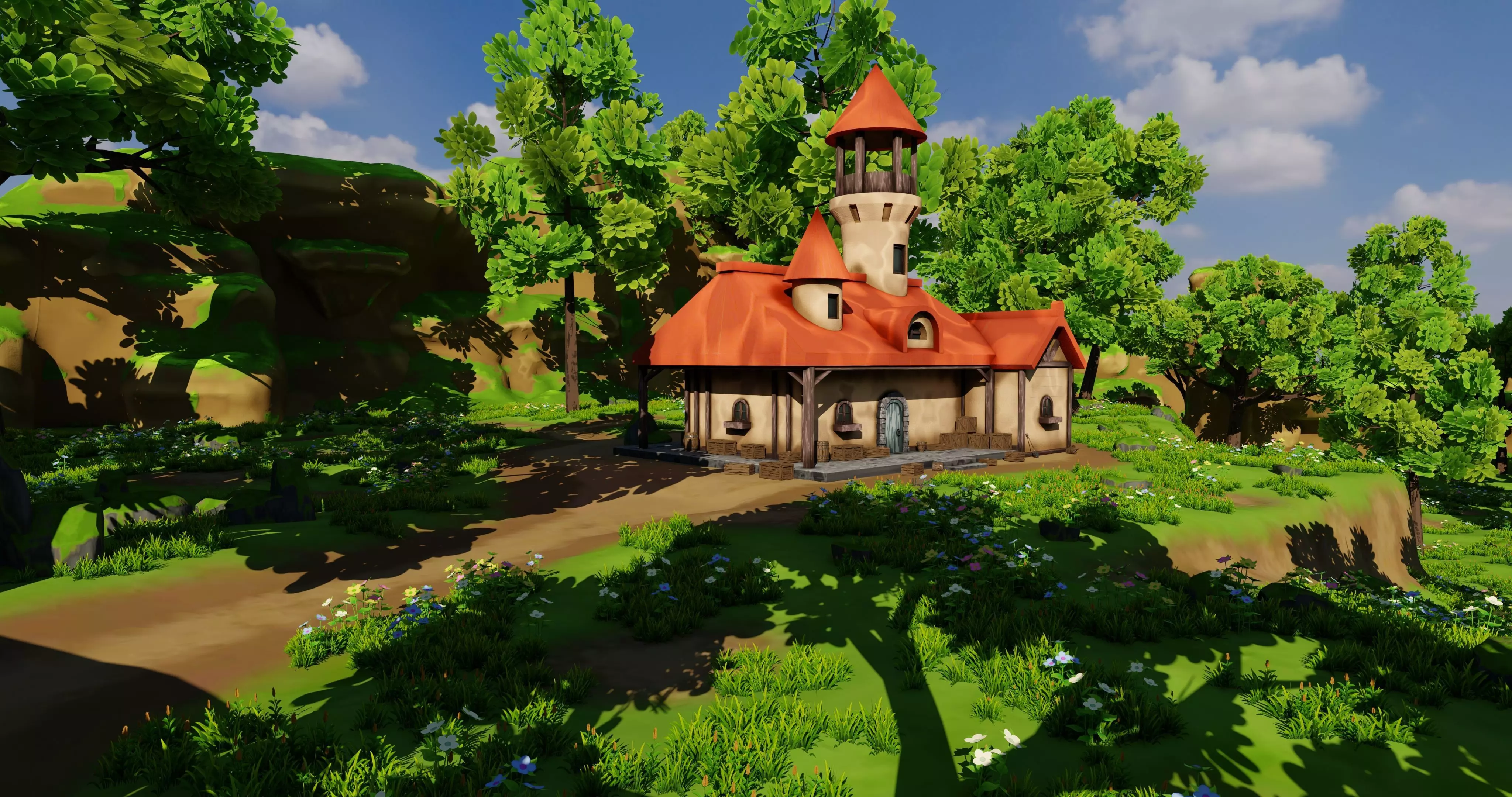 House 8 With Environment 3D model_3