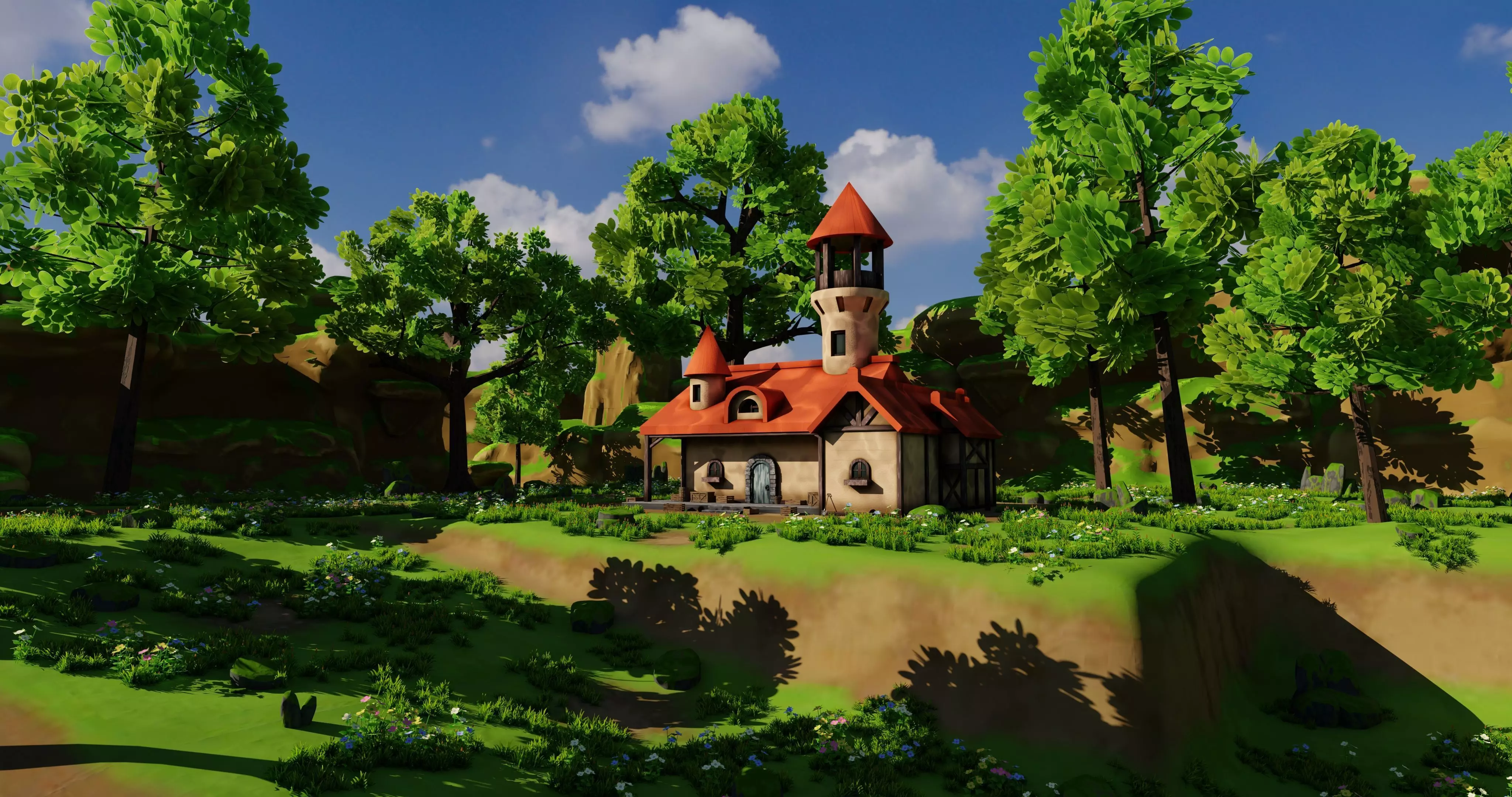 House 8 With Environment 3D model_0