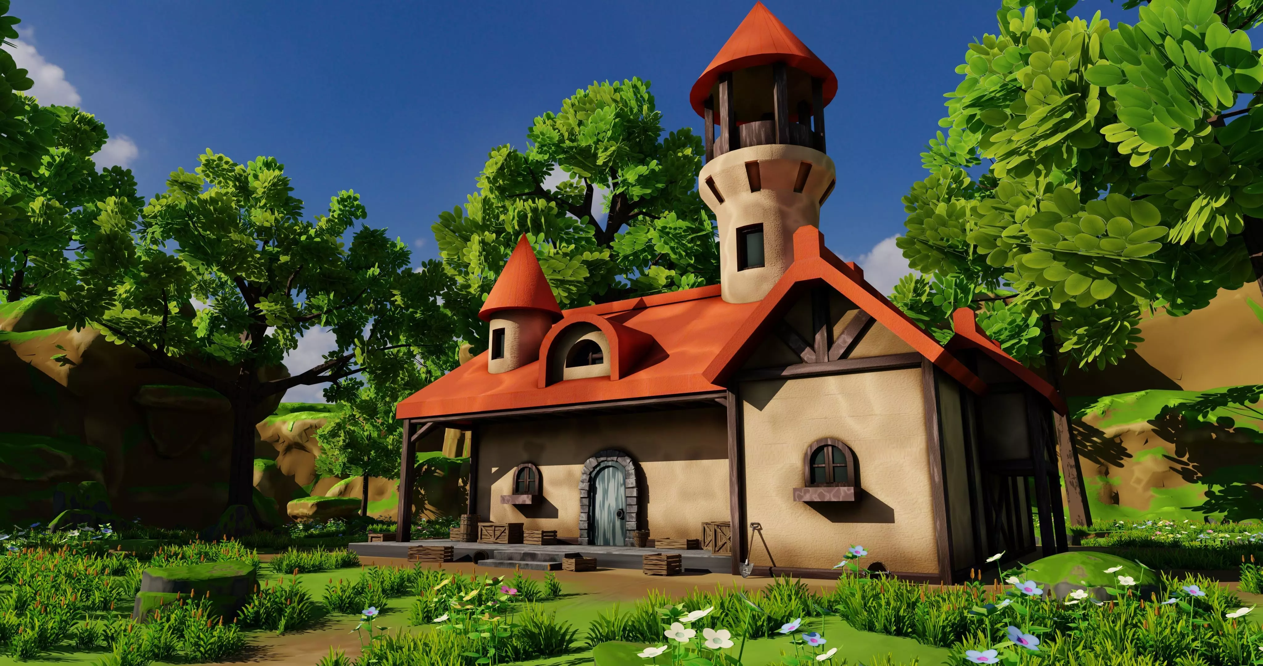 House 8 With Environment 3D model_4