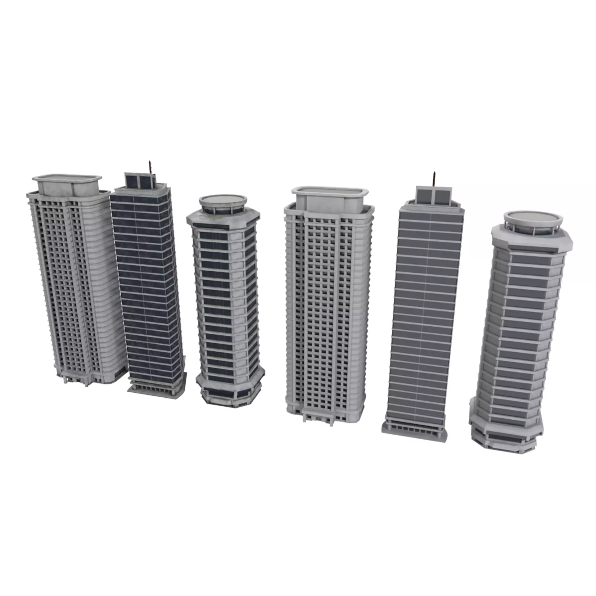 City Buildings Modular Urban Architecture Pack 3D model_5