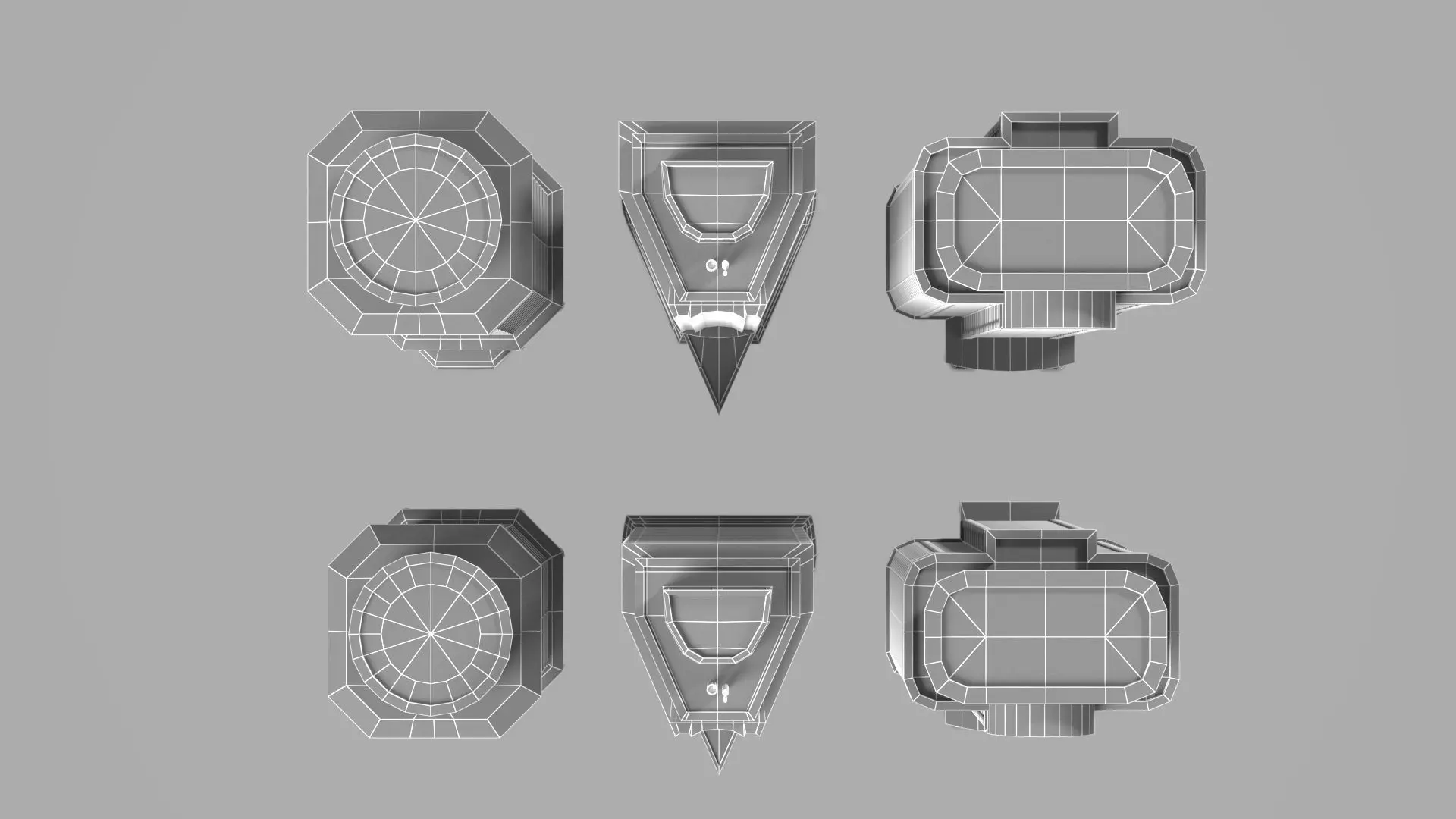 City Buildings Modular Urban Architecture Pack 3D model_21