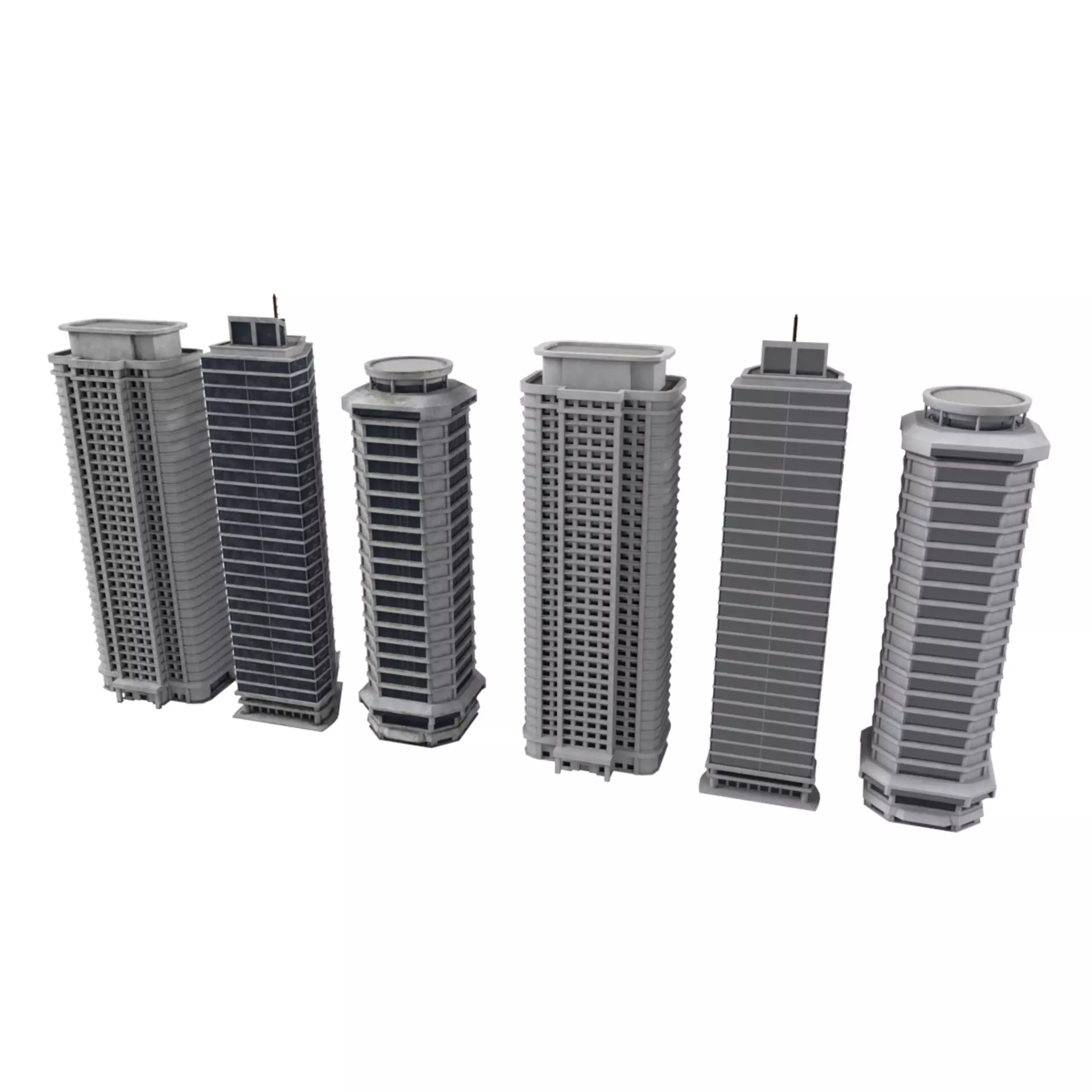 City Buildings Modular Urban Architecture Pack 3D model_4