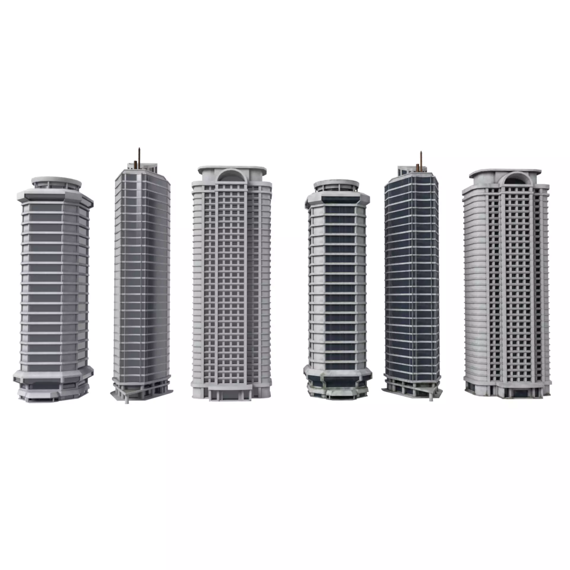 City Buildings Modular Urban Architecture Pack 3D model_6