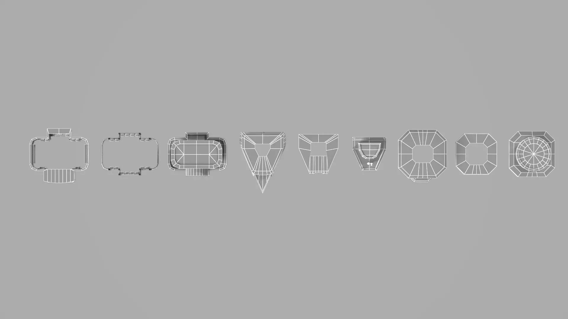 City Buildings Modular Urban Architecture Pack 3D model_19