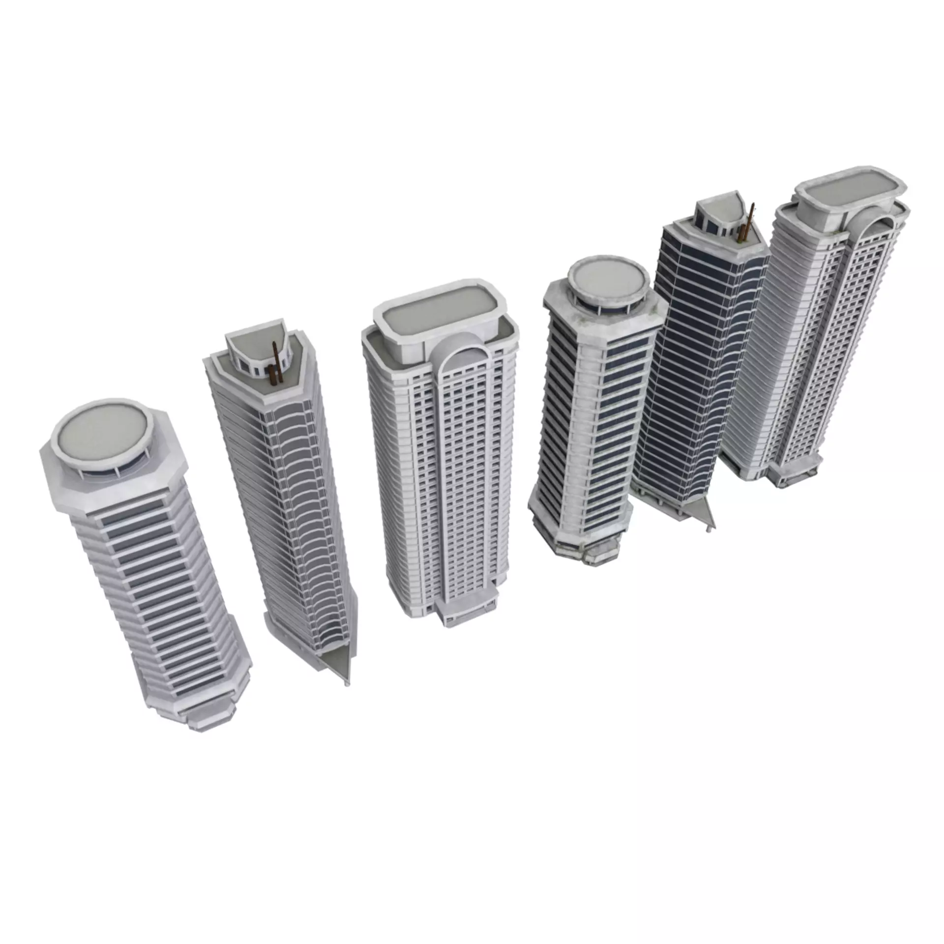 City Buildings Modular Urban Architecture Pack 3D model_7