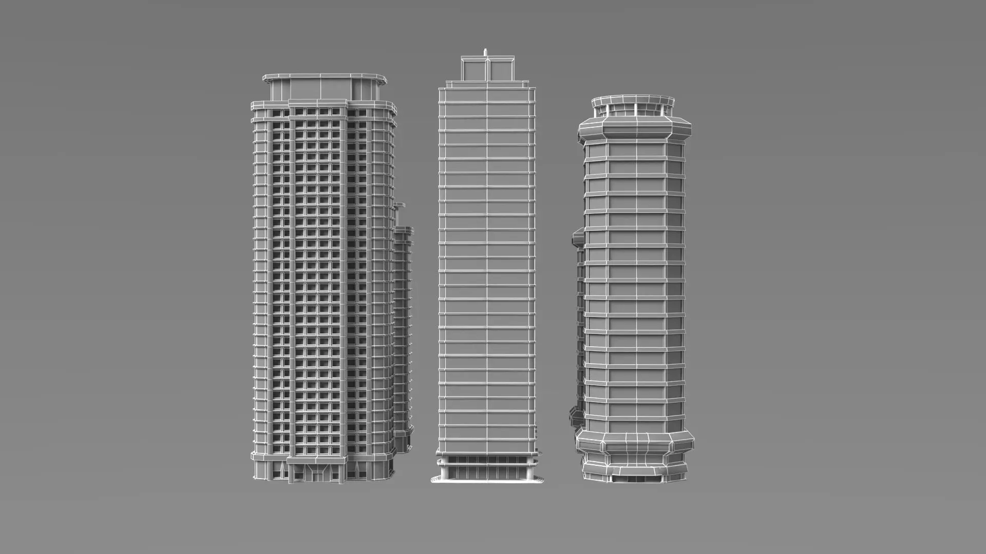 City Buildings Modular Urban Architecture Pack 3D model_17