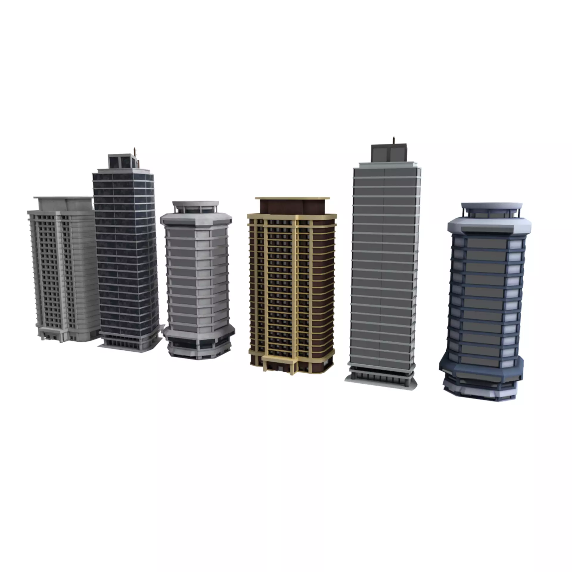 City Buildings Modular Urban Architecture Pack 3D model_1