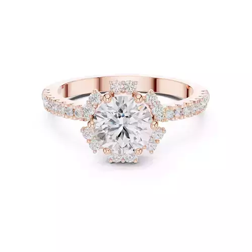 Round Cut Halo Diamond Engagement Wedding Ring 3DM STL Video