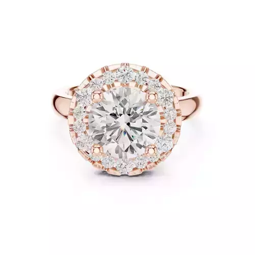 Round Cut Pave Diamond Engagement Wedding Ring 3DM STL Video