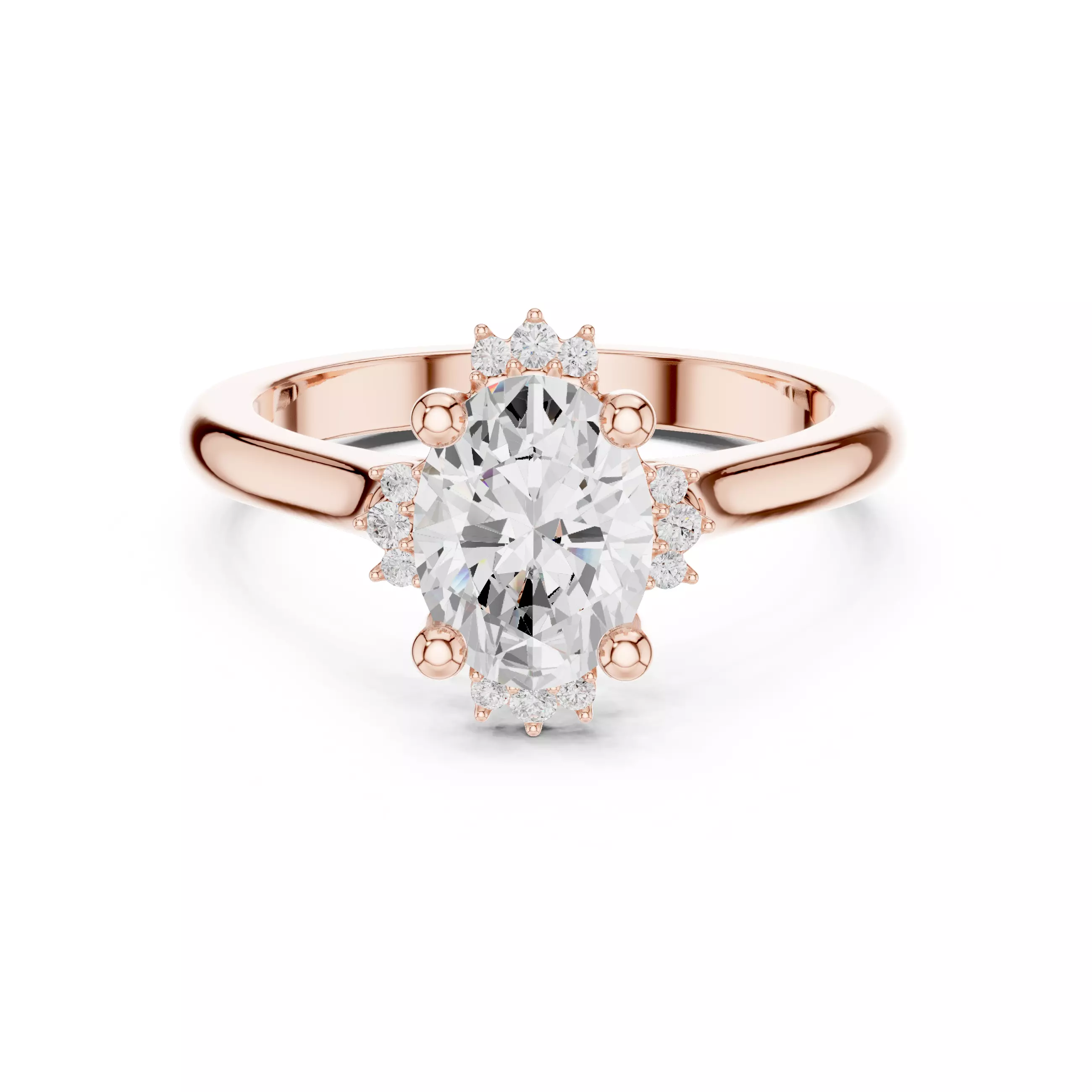 Oval Cut Diamond Engagement Wedding Ring 3DM STL Video 3D print model