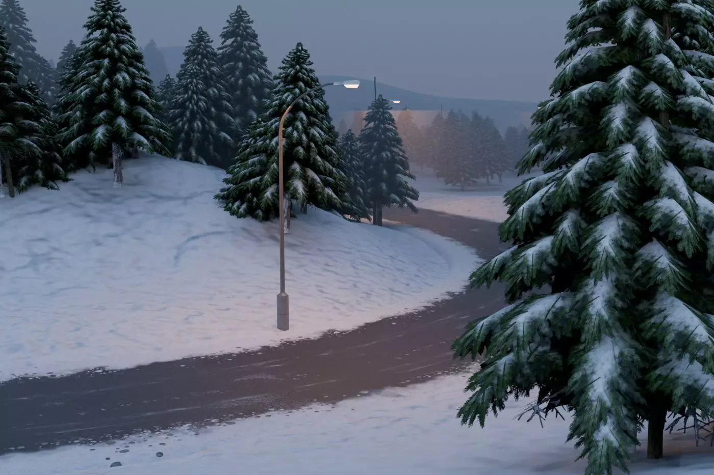 Snowy Highway 3D model_8