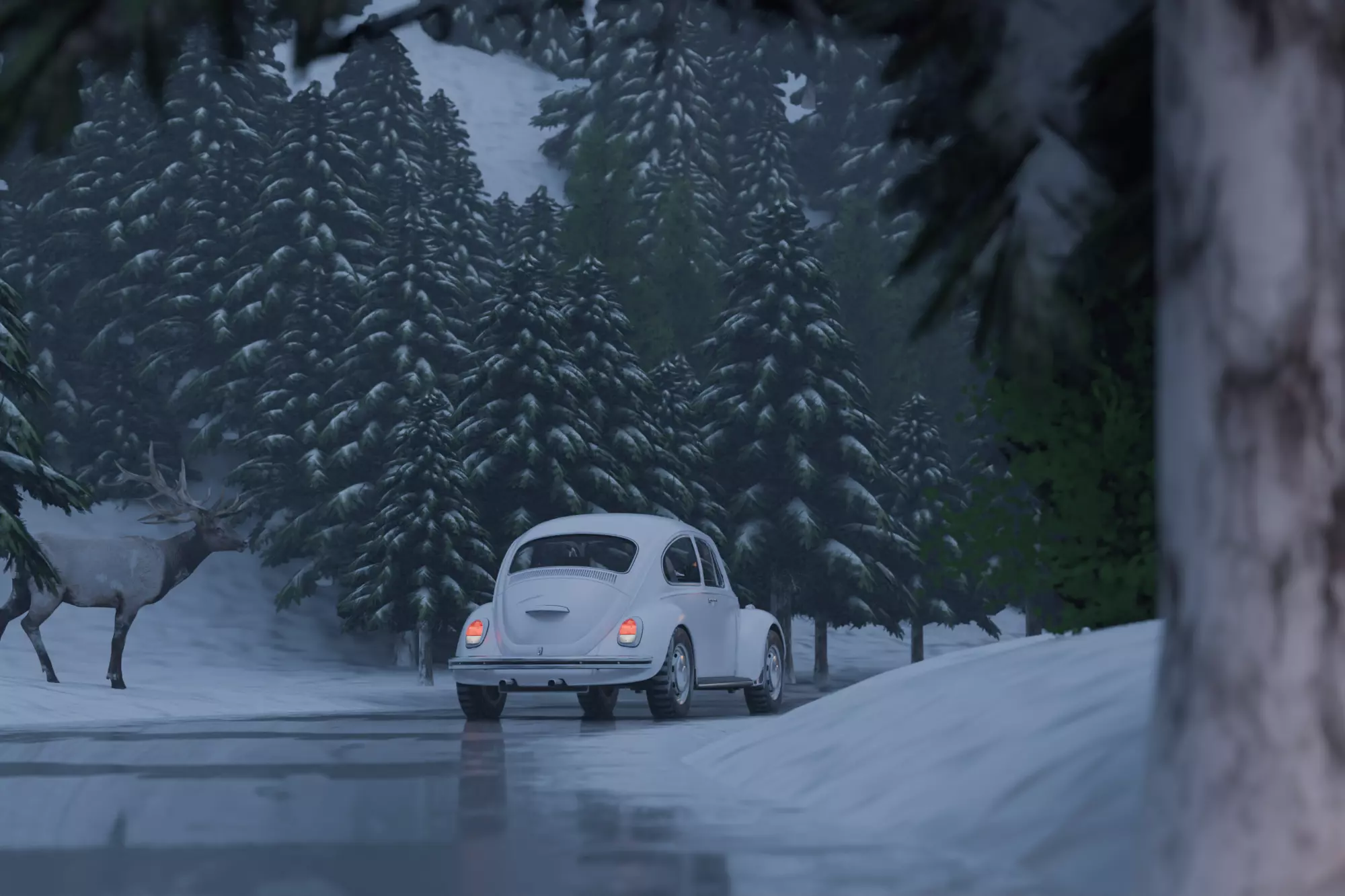 Snowy Highway 3D model_1
