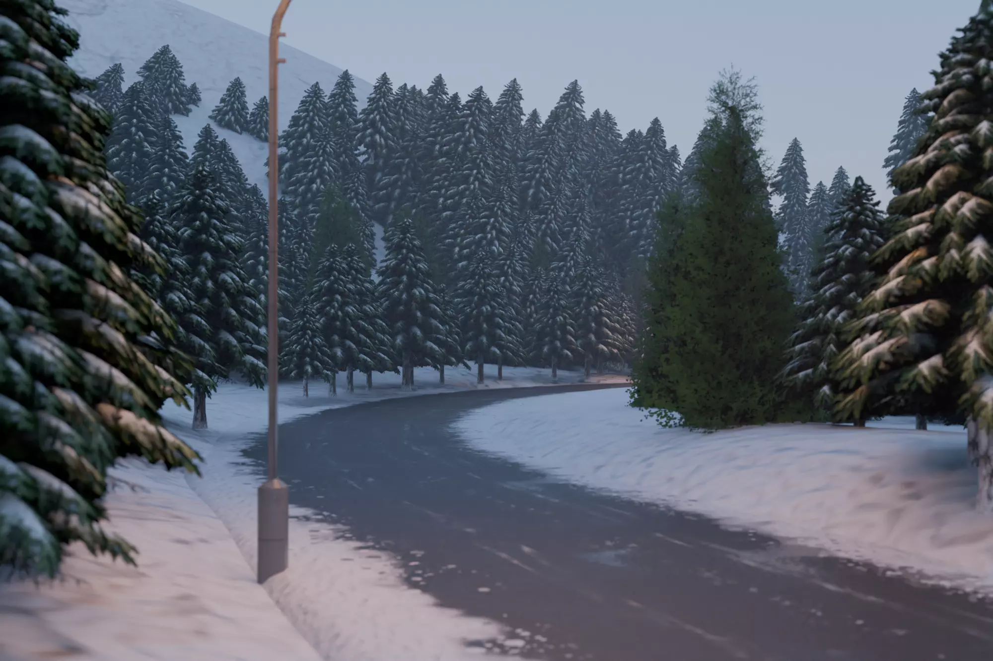 Snowy Highway 3D model_7