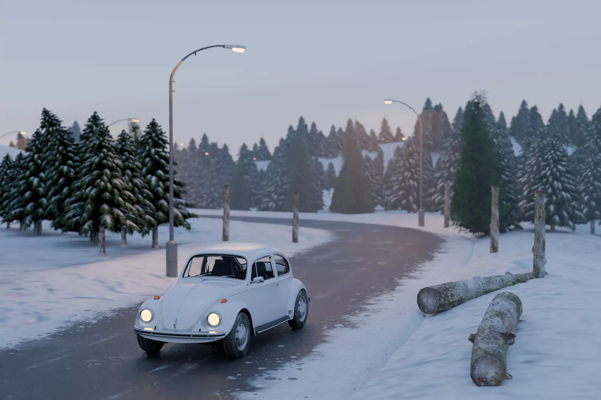 Snowy Highway 3D model_9