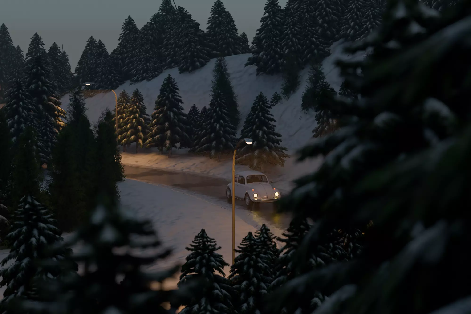 Snowy Highway 3D model_4