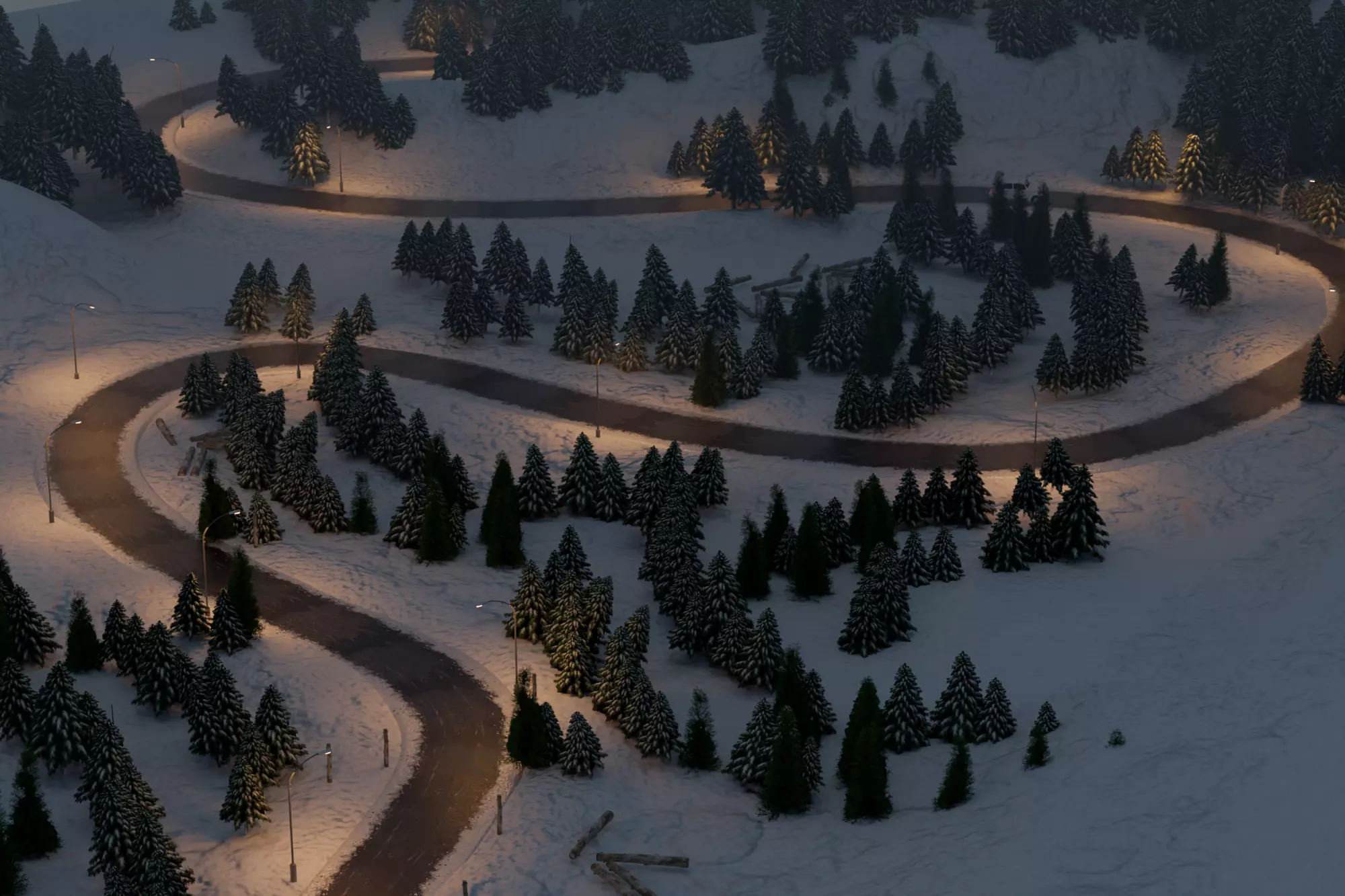 Snowy Highway 3D model_3
