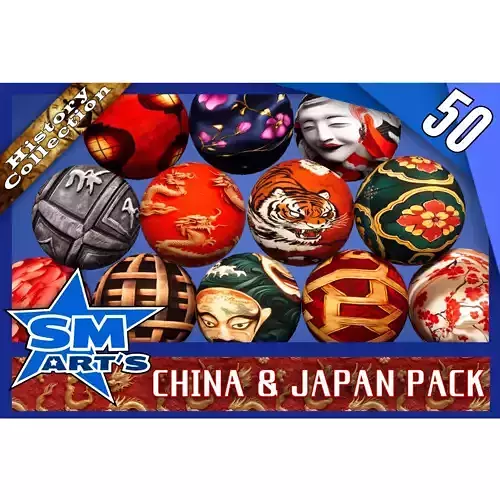 China and Japan Texture Pack - Stylized 50 Materials Texture