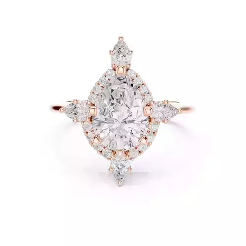Pear Cut Diamond Engagement Wedding Ring 3DM STL Video