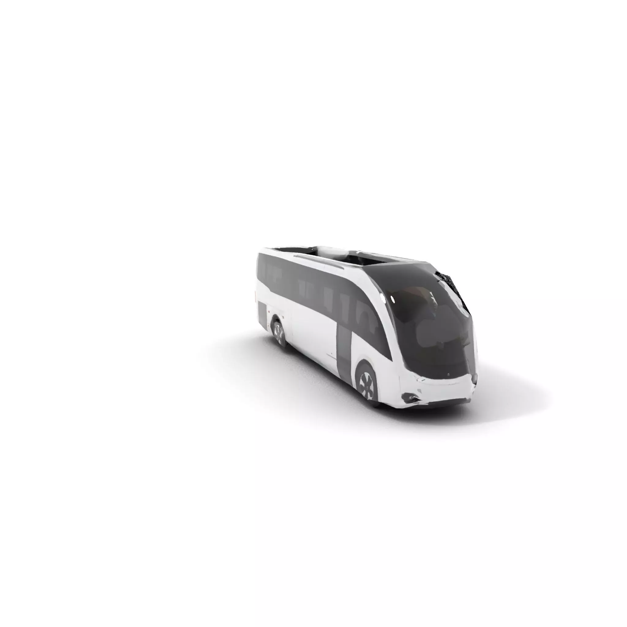 Futuristic White Bus model pack Low-poly 3D model_8