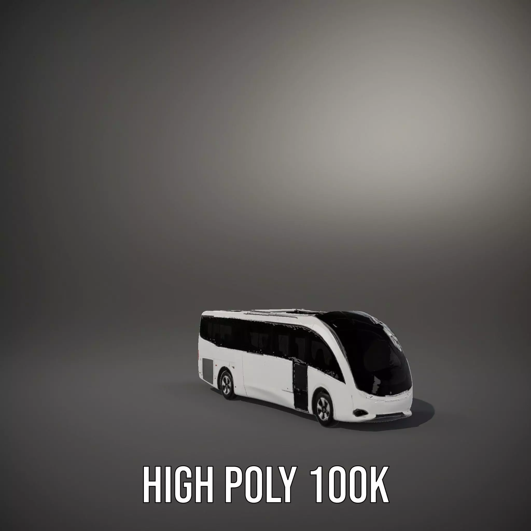 Futuristic White Bus model pack Low-poly 3D model_9