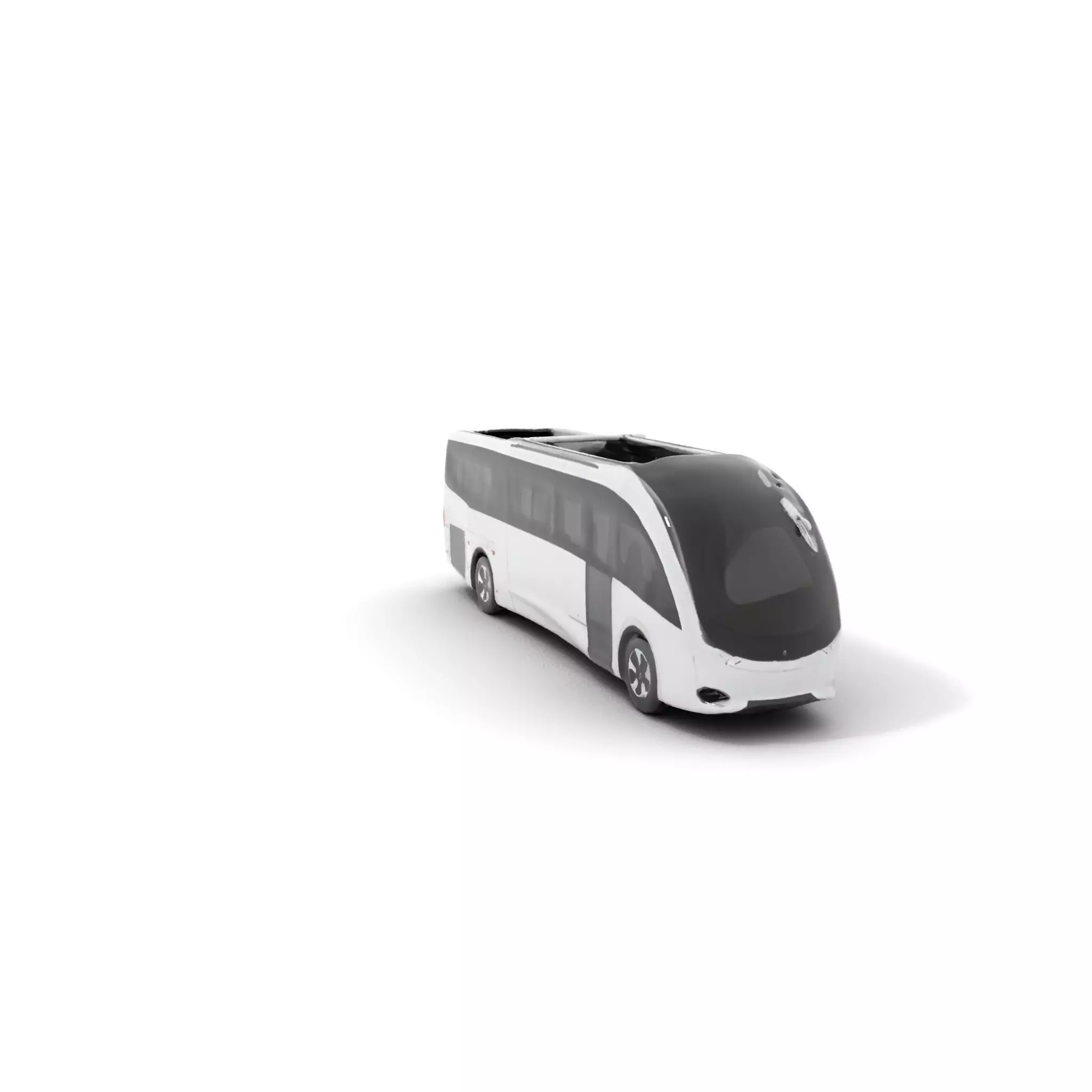 Futuristic White Bus model pack Low-poly 3D model_0