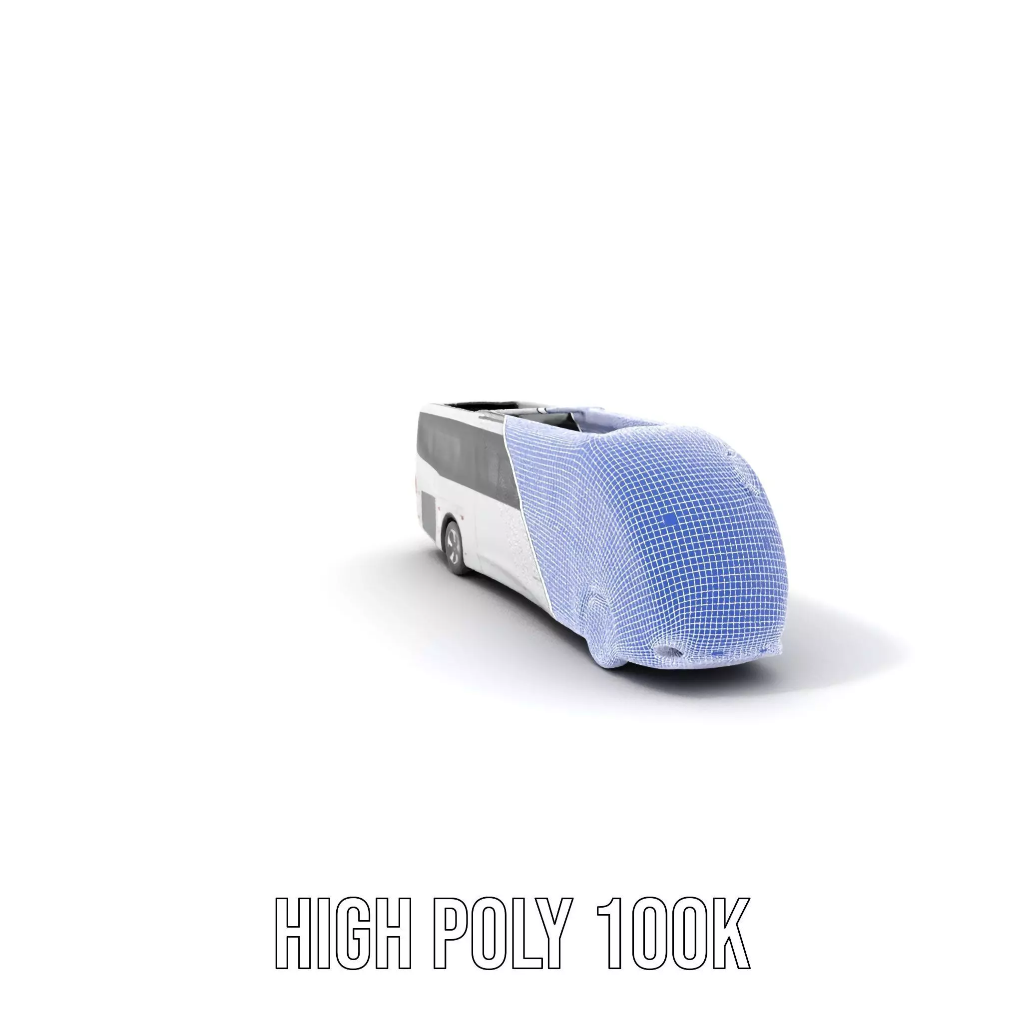 Futuristic White Bus model pack Low-poly 3D model_4