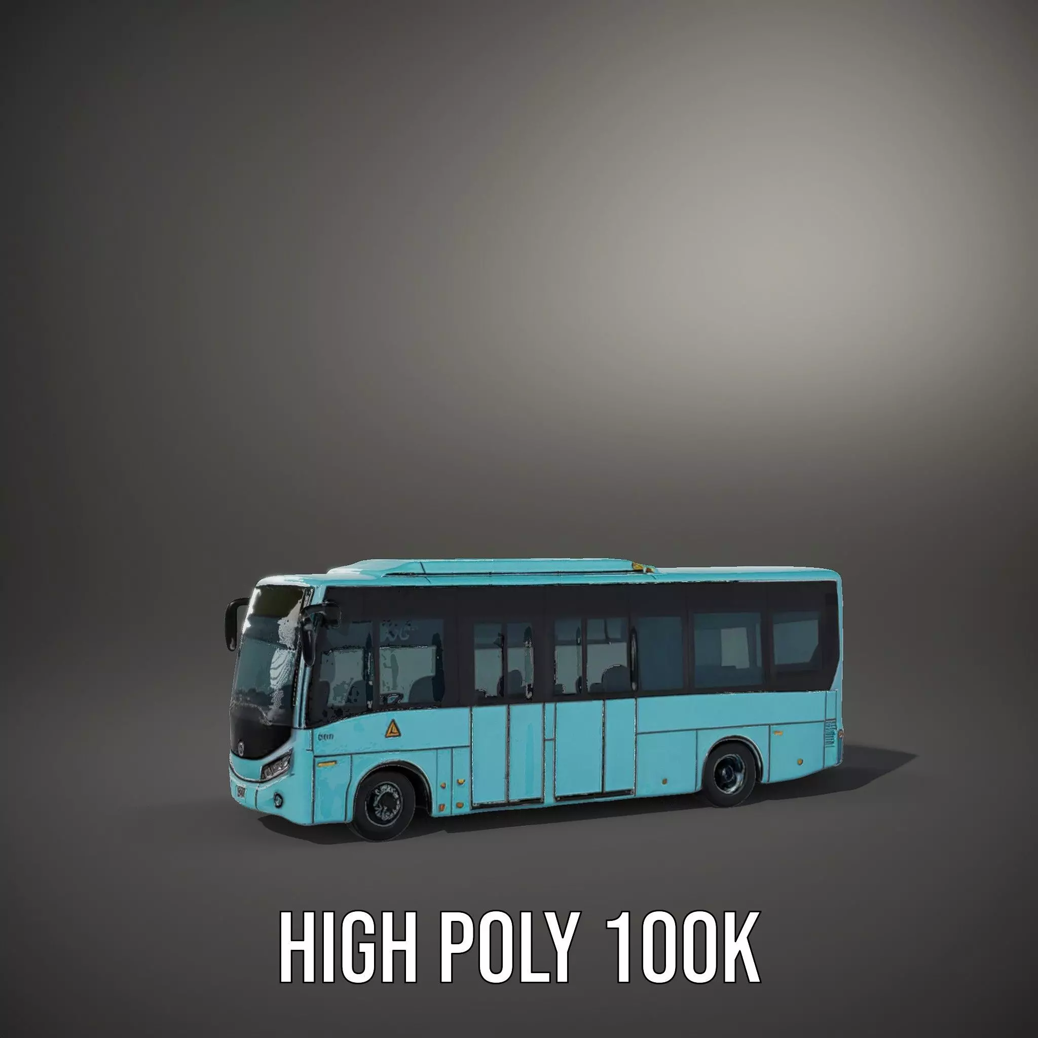 Sky Blue Bus model pack Low-poly 3D model_10