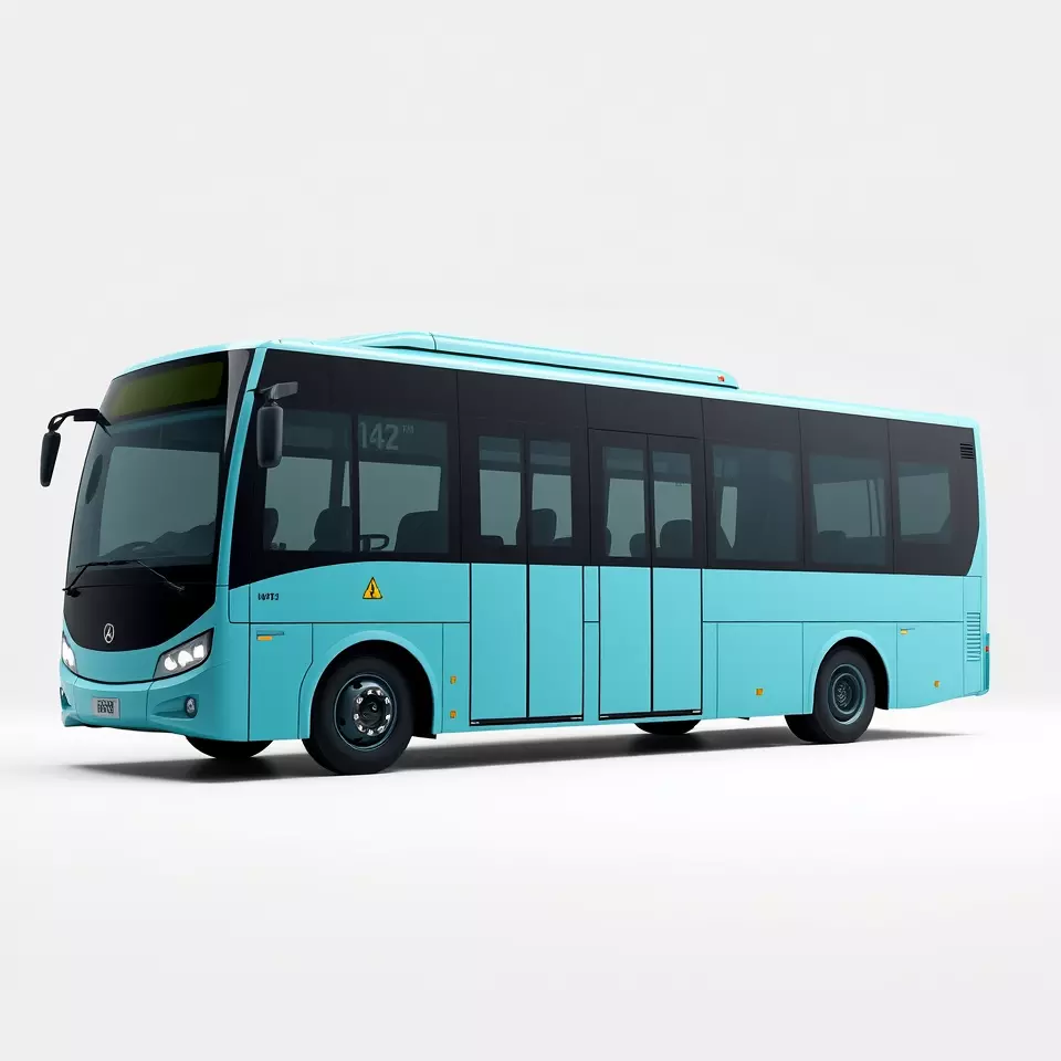 Sky Blue Bus model pack Low-poly 3D model_2