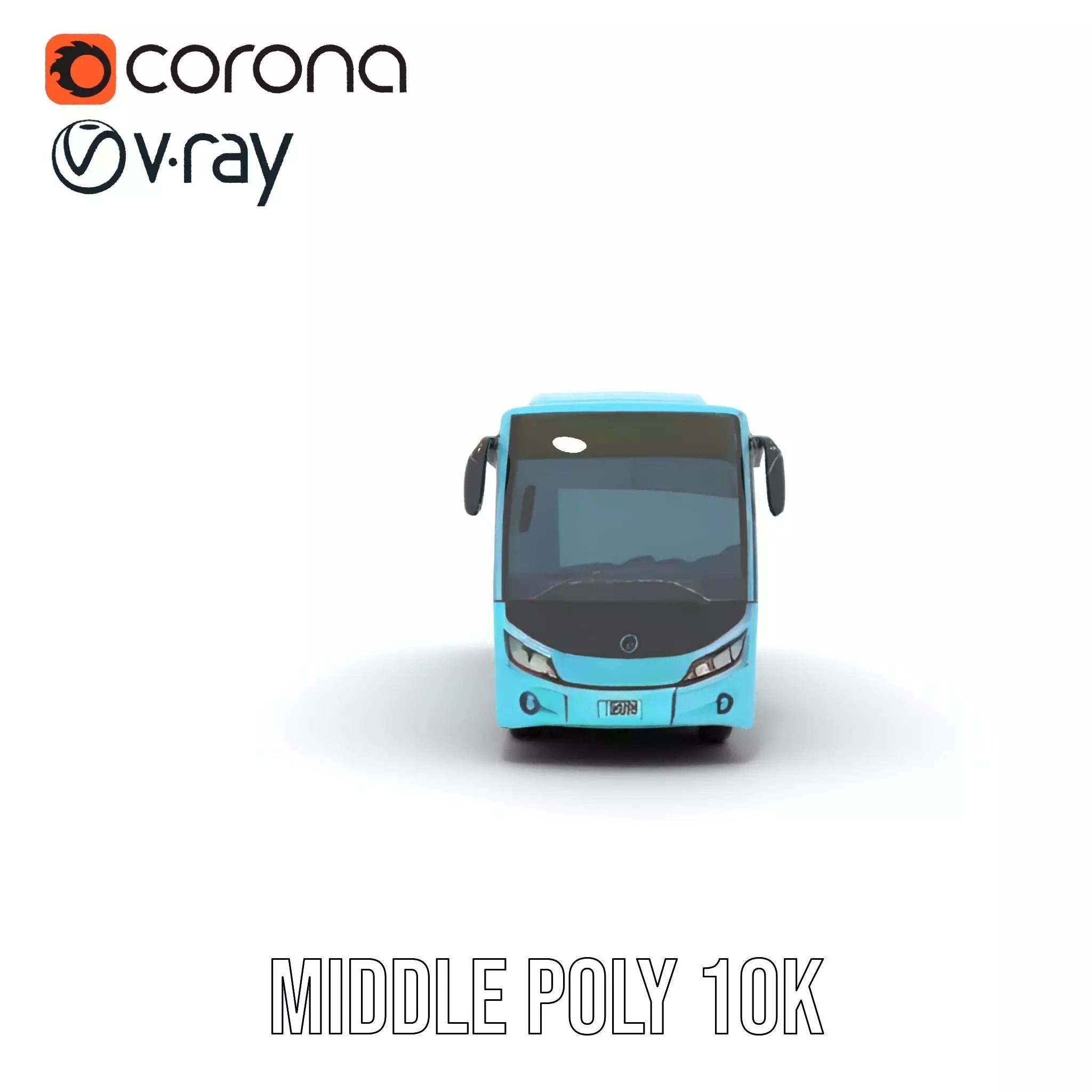 Sky Blue Bus model pack Low-poly 3D model_19
