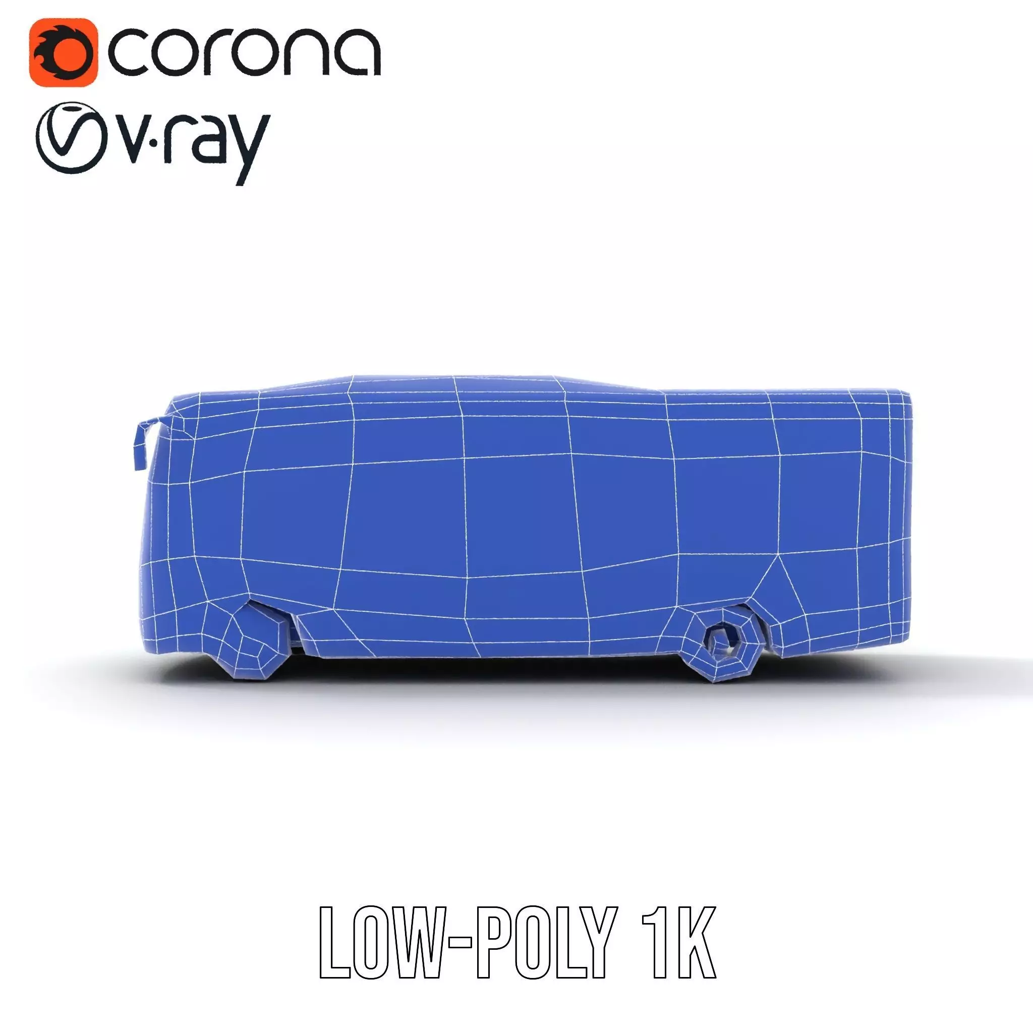 Sky Blue Bus model pack Low-poly 3D model_17